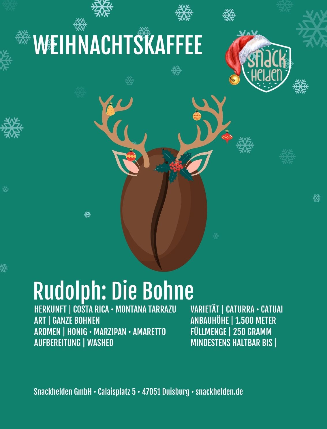 WEIHNACHTSKAFFEE - RUDOLPH: DIE BOHNE 🦌☕️ – Snackhelden WEIHNACHTSKAFFEE - RUDOLPH: DIE BOHNE 🦌☕️ – Snackhelden